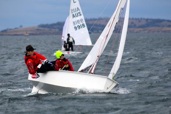 Sam Abel and Hugo Alison finished third in the Tasmanian championships after winning the Victorian title in International Cadets the previous weekend - Laser 4.7 State Championship © Sam Tiedemann